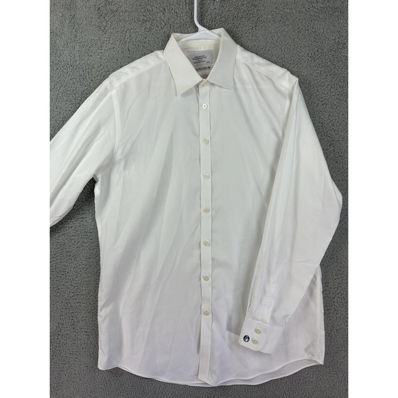 Charles Tyrwhitt Shirt Mens 17 35 Extra Slim Fit White Non Iron Monogram Cuff
